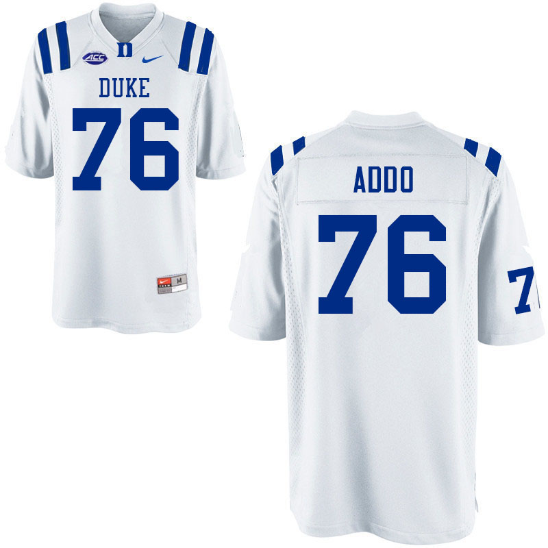 Men #76 Peace Addo Duke Blue Devils College Football Jerseys Sale-White